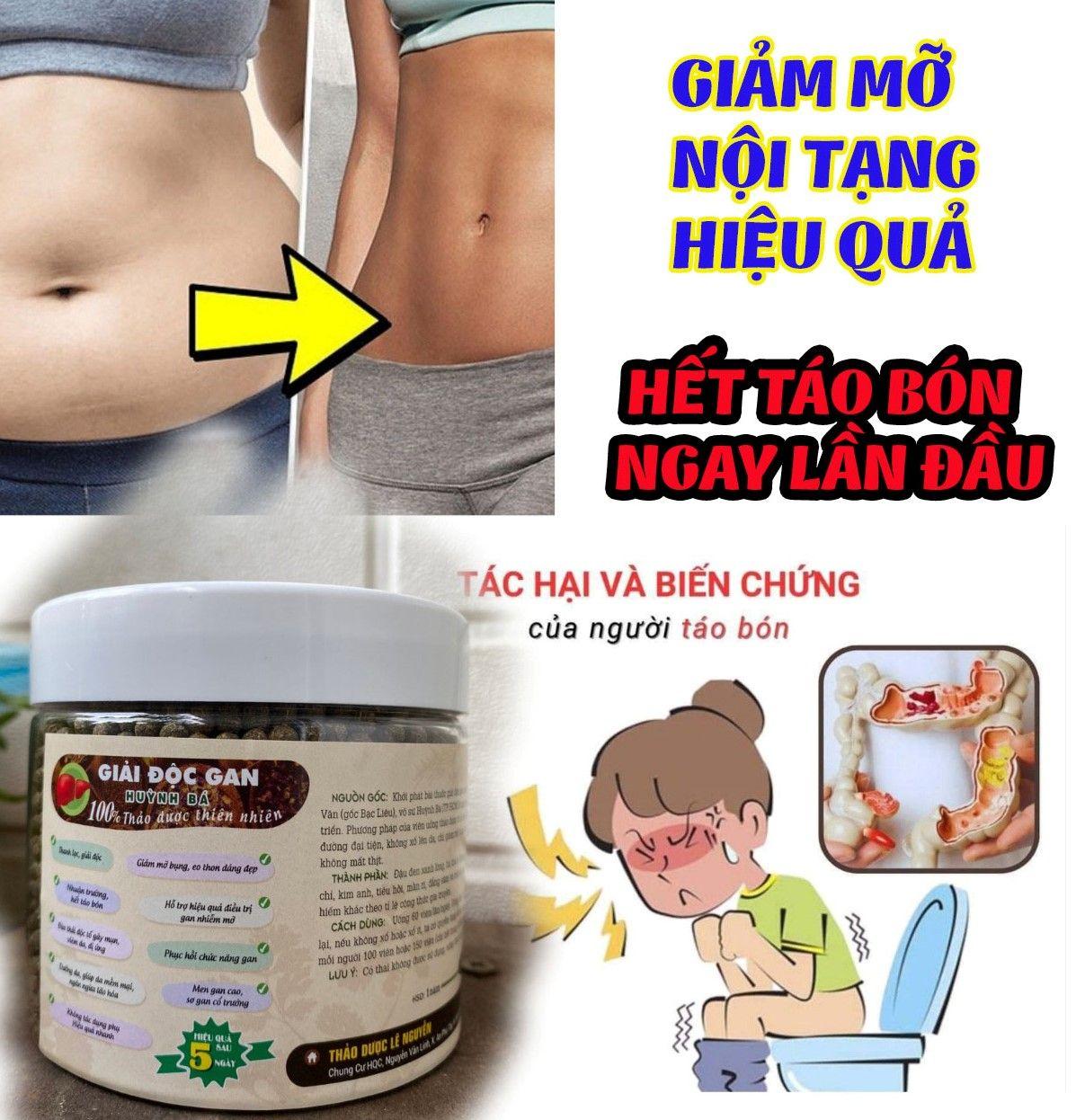  Giải độc gan Huỳnh Bá giảm Mỡ Bụng, Men Gan Cao, Gan Nhiễm Mỡ, Nám, Tàn Nhang, Mụn và Táo Bón